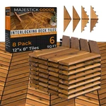 Majestick Goods Interlocking Deck Tiles 12"X8" Herringbone 6 Sq Ft Acacia Wo... New. Price: $69.39.