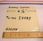 Pc. Glossy Ceramic Tile *ivory-light Yellow* By Romany Co. 4-1/4" Nos Open. Price: $18.55.