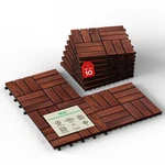 Idzo Interlocking Deck Tiles 9.6 Sqft Waterproof Acacia Wood Patio Indoor New. Price: $89.12.