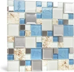 Real Seashell Glass Tiles - Waterproof Beach Style Backsplash Mosaic 5 Sheets New. Price: $162.12.