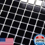 Smafusion 11.5SQFT Black Glass Mosaic Tiles For Bathroom Floor And Wall Kitchen New. Price: $105.58.