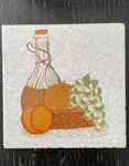 Wine Glass Bottle Grapes Decorative Wall Tile (1) Trivet Fruit Mexico Vitromex Used. Price: $18.00.