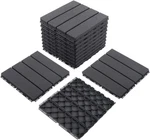 Domi Patio Deck Tiles, Four Slat Plastic Outdoor Flooring, 9 Pcs One Pack, Grey New. Price: $29.99.
