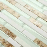 Glass Stone Mosaic Linear Wall Tile Beach Style House Coastal Backsplash New. Price: $105.98.