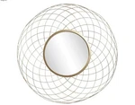 Howard Elliott 38 Round Wall Mirror Bright Gold Spirograph Design Accent.vanity New. Price: $170.00.