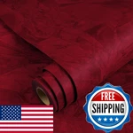Yenhome Red Vintage Wallpaper Stick And Peel Self Adhesive Velvet Fabric New. Price: $81.94.