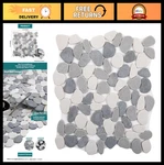 Grey Pebble Mosaic Tile For Shower Floor & Kitchen Backsplash - 5 Sheets New. Price: $109.99.