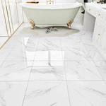 Westick White Marble Peel And Bathroom Floor Tile Self Adhesive Vinyl New. Price: $37.34.