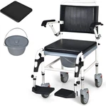 Giantex 4 In 1 Bedside Commode Shower Wheelchair With Lockable Wheels For Toilet New. Price: $161.49.