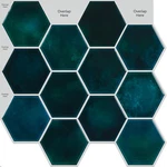 CRE8TIVE 4 Sheets Peel And Stick Tiles Backsplash For Kitchen 12"X12" Emerald... New. Price: $27.58.