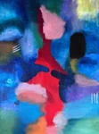 Medium Size Wall Art Abstract Painting Multi Colored And Fun Touch" New. Price: $249.00.