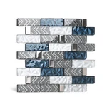 Blujellyfish Glass Tiles Backsplash Subway Blue Mosaic For Kitchen Bathr... New. Price: $99.30.
