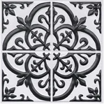 4 Tiles Black White 3D Embossed Peel Stick Vinyl Wall Backsplash 10"X10" Mason New. Price: $19.99.