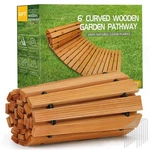 Reliancer 6' Wooden Garden Pathway,outdoor Roll Cedar Curved Walkway,patio New. Price: $67.86.
