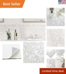Elegant Peel And Stick Mother Of Pearl Backsplash, 10 Sq.ft., Ivory White Tiles New. Price: $178.15.