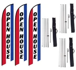 3-PACK Of Open House Feather Banner Flag Kits, Includes Poles, Ground St... New. Price: $261.45.