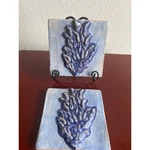 El Kabode Connie Garcia Hand Crafted Blue Chilis Ceramic Art Tiles Set Of 2 Used. Price: $65.99.