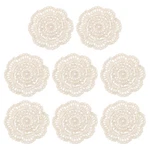 Uxcell Crochet Doilies, 8PCS 4" Cotton Woven Fabric Coasters, 200MM, Beige New. Price: $17.99.