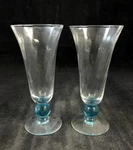 Bryce Apollo Cerulean Pair Of Juice Glasses Blue Stem Swirl Optic Used. Price: $64.88.