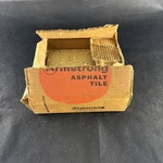 Armstrong Asphalt Asbestos Floor Tile 9X9 Tan Spatter Pattern Mcm Box Of 12 Open. Price: $75.00.