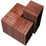 Primezone 54 Pcs Solid Acacia Wood Interlocking Patio Deck Tiles - 12" X ... New. Price: $235.02.