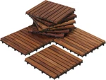Solid Teak Wood Interlocking Flooring Tiles - Set Of 10, Oiled Finish New. Price: $146.99.