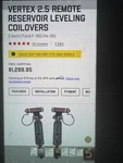 Vertex 2. 5 Remote Reservoir Leveling Kit Brand New Bought From Rough Country. Price: $700.00.