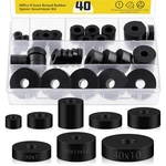 40PC 8-SIZE Round Rubber Spacer Kit Multi-purpose, Anti-vibration, Hollow Blac New. Price: $21.94.