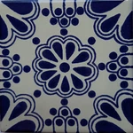 6" 4 Pcs Talamex Blue Bouquet Talavera Mexican Tile New. Price: $32.99.
