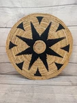 Round Banana Bark Wall Sculpture - Wicker 2 Tone Modern Art Threshold Used. Price: $42.99.