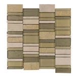 Beige Random Rectangle Glass Mix Stone Tile Backsplash Kitchen Shower TDH93MDR New. Price: $22.95.