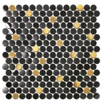 Blujellyfish Black Backsplash Tiles For Kitchen Bathroom Walls And Gold New. Price: $129.64.