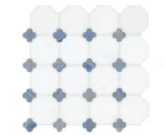 Msi Azula Floret 12"X12" Polished Marble Mosaic Tile Sheet Blue White Wall Floor New. Price: $19.99.