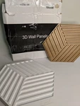 ART3D 33-PIECES 12" X Line Cube Wall Panel, 32 Sq.ft/case Walnut Open. Price: $47.99.