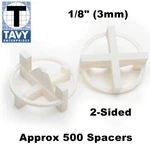 Tavy Two-sided Tile Spacers White 1/8" (3MM) Contractor Pack Approx 500 Pieces New. Price: $29.99.