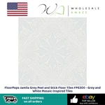 Floorpops Jamila Grey Peel And Stick Tiles FP6300 - White Mosaic Open. Price: $29.99.