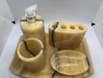 5-PIECE Marble Bathroom Accessories Set Of Collection New. Price: $152.99.