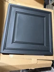 Ceilume Stratford V1-STR-22BKO-40 Fire-rated Black Ceiling Tiles 24X24 40-PACK Open. Price: $20.00.