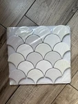 Elida White Scallop Fish Scale Mosaic Tile Sheet Ceramic 11 X10.5 #915523 New. Price: $10.99.