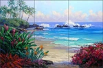 Tropical Tile Backsplash Mikki Senkarik Seascape Art Ceramic Mural MSA078 New. Price: $64.95.