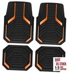 Heavy Duty Rubber Floor Mats Aluminum Film Car Set, Front And Rear Orange New. Price: $62.98.