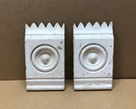 Antique Vtg Pair 6X10 Shabby 4" Bullseye Rosette Corner Blocks Chic Old 607-26B. Price: $39.00.