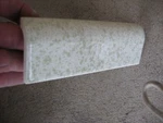 Dal Tile Mayan Green Avocado? On White Radius Bumpy Splatter Open. Price: $16.00.