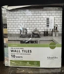 Urcolor 10-SHEET Peel & Stick Vinyl Wall Tiles 12X12 Gray Marble Open. Price: $26.99.