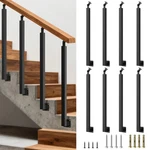 Pothoi 35.4" Black Stair Railing Post Adjustable 270 Metal Baluster Side Mount Open. Price: $112.20.
