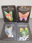 Bolart Custom Tile Butterfly Hand Made Painted Set Of 4 Incanti Overlay New. Price: $44.98.