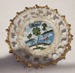 Vintage Florida Porcelain 5 Plate Wall Hanging Trinket Dish Used. Price: $10.00.