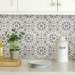 Wallpops Catalan Gray And White Peel Stick Backsplash Tiles Contemporary Open. Price: $43.72.