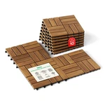 Idzo Interlocking Deck Tiles 9.6 Sqft - 10PCS Waterproof Acacia Wood Patio, Floo New. Price: $61.87.