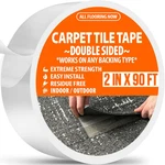 Carpet Tile Tape Double Sided 2IN X 90FT - Heavy Duty Reinforced Web Mesh & Resi New. Price: $40.95.